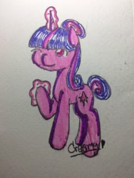 Size: 2448x3264 | Tagged: safe, artist:creamyfairy, twilight sparkle, unicorn twilight, pony, unicorn, female, magic, solo, traditional art