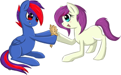 Size: 1290x797 | Tagged: safe, artist:violentdreamsofmine, oc, oc only, oc:candy, oc:thunder cobalt, cat, earth pony, pegasus, pony, female, male, mare, simple background, stallion, transparent background