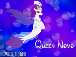 Size: 4167x3152 | Tagged: safe, artist:cyber-murph, queen novo, seapony (g4), my little pony: the movie, bubble, crossed arms, raised eyebrow, signature