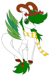 Size: 2199x3165 | Tagged: safe, artist:tomboygirl45, oc, oc only, oc:flower crown, pegasus, pony, clothes, female, high res, horns, mare, scarf, simple background, solo, transparent background