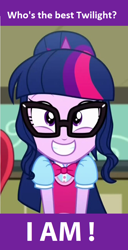 Size: 446x872 | Tagged: safe, sci-twi, twilight sparkle, eqg summertime shorts, equestria girls, subs rock, best human, cute, glasses, solo, twiabetes