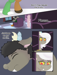 Size: 1500x2000 | Tagged: safe, artist:theimmortalwolf, discord, eris, oc, oc:shawn, draconequus, ask, rule 63, tumblr, tumblr comic