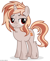 Size: 4880x5904 | Tagged: safe, artist:suramii, derpibooru import, oc, oc:arden flame, pony, unicorn, absurd resolution, chest fluff, lidded eyes, simple background, smiling, smirk, solo, transparent background