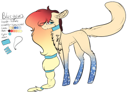 Size: 1815x1320 | Tagged: safe, artist:sweetmelon556, oc, oc only, oc:blue gears, earth pony, pony, augmented tail, female, mare, reference sheet, solo