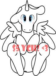 Size: 935x1266 | Tagged: safe, artist:ponkus, derpibooru import, alicorn, advertisement, blue eyes, blushing, cute, lying down, on back, simple background, solo, starry eyes, transparent background, wingding eyes, ych example, your character here