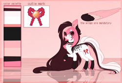 Size: 1600x1085 | Tagged: safe, artist:little-sketches, derpibooru import, oc, oc only, oc:chelsi, pegasus, pony, chest fluff, colored hooves, colored wings, ear fluff, eye clipping through hair, female, leg fluff, long mane, long tail, looking at you, mare, multicolored wings, reference sheet, socks (coat marking), solo