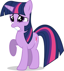 Size: 3246x3580 | Tagged: safe, artist:hornflakes, twilight sparkle, unicorn twilight, pony, unicorn, female, high res, mare, raised hoof, simple background, solo, transparent background, vector, worried