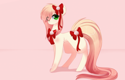 Size: 1024x657 | Tagged: safe, artist:little-sketches, oc, oc only, oc:akarui sakura, pony, bow, cute, female, hair bow, mare, solo, tail bow