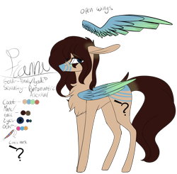 Size: 3160x3093 | Tagged: safe, artist:sweetmelon556, oc, oc only, oc:fianna, pegasus, pony, colored wings, female, high res, mare, multicolored wings, reference sheet, solo