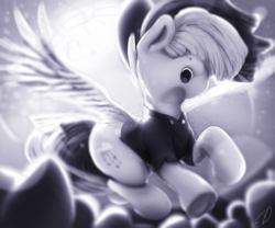 Size: 1800x1500 | Tagged: safe, artist:moondreamer16, songbird serenade, pegasus, pony, my little pony: the movie, clothes, female, mare, monochrome