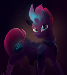 Size: 3868x4360 | Tagged: safe, artist:b-epon, tempest shadow, pony, unicorn, my little pony: the movie, armor, broken horn, eye scar, female, horn, looking at you, mare, scar, scowl, solo, sparking horn