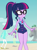 Size: 703x941 | Tagged: safe, derpibooru import, screencap, paisley, sci-twi, starlight, twilight sparkle, better together, equestria girls, forgotten friendship, beach, beach ball, clothes, cropped, cute, feet, female, geode of telekinesis, glasses, ponytail, smiling, swimsuit, twiabetes