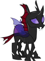 Size: 1276x1730 | Tagged: safe, artist:frownfactory, pharynx, changeling, to change a changeling, .svg available, horn, male, simple background, solo, svg, transparent background, transparent wings, vector, wings