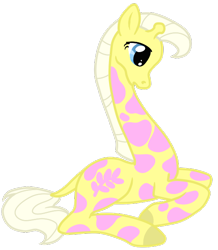 Size: 552x634 | Tagged: safe, artist:otterlore, derpibooru import, giraffe, g1, g4, creamsicle (g1), female, g1 to g4, generation leap, prone, redesign, simple background, solo, transparent background