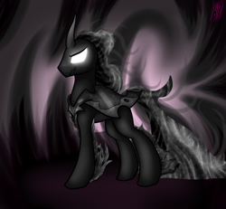 Size: 1300x1200 | Tagged: safe, artist:6editor9, pony of shadows, pony, shadow play, glowing eyes, solo, white eyes