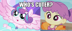 Size: 600x263 | Tagged: safe, derpibooru import, edit, edited screencap, screencap, princess flurry heart, water lily (equestria girls), equestria girls, baby, image macro, meme