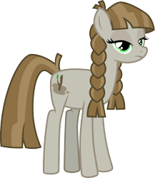 Size: 867x1000 | Tagged: safe, artist:cloudyglow, derpibooru import, mudbramble, mudbriar, earth pony, pony, braid, female, mare, rule 63, simple background, solo, transparent background