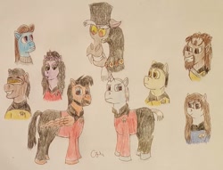 Size: 1061x811 | Tagged: safe, artist:rapidsnap, discord, pony, beverly crusher, crossover, data, deanna troi, disqord, geordi laforge, jean-luc picard, number one, ponified, q, star trek, star trek: the next generation, traditional art, voice actor joke, wesley crusher, william riker, worf