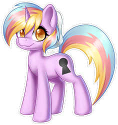 Size: 756x802 | Tagged: safe, artist:bumblebun, oc, oc only, rainbow hair, simple background, solo, transparent background