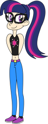 Size: 1932x5000 | Tagged: safe, artist:diegator007, sci-twi, twilight sparkle, equestria girls, clothes, glasses, human coloration, ponytail, simple background, smiling, solo, transparent background