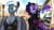 Size: 3840x2160 | Tagged: safe, artist:anthroponiessfm, derpibooru import, oc, oc only, oc:aurora starling, oc:diamond azure, oc:raven storm, anthro, bat pony, 3d, anthro oc, bat pony oc, clothes, cute, distracted boyfriend meme, explicit source, glasses, grin, heterochromia, looking back, meme, smiling, source filmmaker