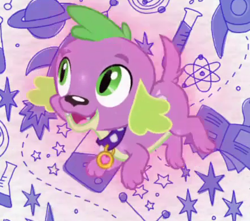 Size: 438x387 | Tagged: safe, derpibooru import, screencap, spike, spike the regular dog, dog, better together, equestria girls, cropped, intro, male, paws, smiling