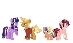 Size: 5000x3000 | Tagged: safe, artist:detoxx-retoxx, derpibooru import, quibble pants, twilight sparkle, twilight sparkle (alicorn), oc, oc:estella, oc:wednesday paper, alicorn, earth pony, pony, unicorn, alternate hair color, base used, colored wings, colored wingtips, colt, family, female, half-siblings, male, mare, offspring, older, older twilight, parent:quibble pants, parent:sunburst, parent:twilight sparkle, parents:quibblelight, parents:twiburst, quibblelight, rainbow power, shipping, simple background, star (coat marking), straight, transparent background