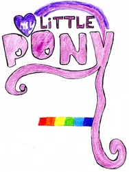 Size: 3328x4421 | Tagged: safe, artist:inkscapism, anniversary, happy birthday mlp:fim, logo, mlp fim's seventh anniversary, my little pony logo, no pony, traditional art