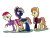 Size: 1024x768 | Tagged: safe, artist:charbycharby, roseluck, oc, oc:cream heart, oc:gloom plus, pegasus, pony, clothes, dress, fifth doctor, frock coat, jumper, male, nyssa of traken, panama hat, shirt, simple background, skirt suit, stallion, tegan jovanka, transparent background