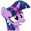 Size: 64x64 | Tagged: safe, artist:confetticakez, twilight sparkle, emoticon, nervous, pixel art, reaction image, scared, show accurate, simple background, solo, sweat, sweatdrop, transparent background