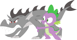 Size: 3570x1844 | Tagged: safe, artist:porygon2z, derpibooru import, spike, oc, oc:draco axel, dragon, simple background, transparent background