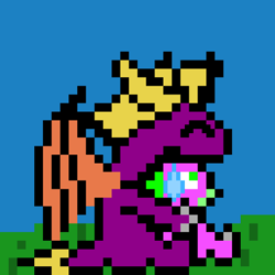 Size: 640x640 | Tagged: safe, artist:derek the metagamer, spike, dragon, crossover, crossover shipping, cuddling, gay, hug, male, pixel art, shipping, snuggling, spikero, spyro the dragon, teardrop