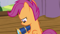 Size: 960x540 | Tagged: safe, screencap, scootaloo, pegasus, pony, marks and recreation, animated, female, filly, gif, solo, telescope