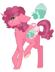 Size: 1000x1298 | Tagged: safe, artist:wishing-well-artist, oc, oc only, oc:flower cake, pony, unicorn, female, mare, offspring, parent:big macintosh, parent:sugar belle, parents:sugarmac, raised leg, simple background, solo, transparent background, underhoof