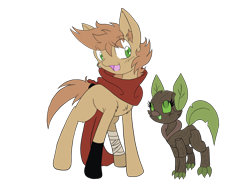 Size: 4032x3024 | Tagged: safe, artist:larrykitty, derpibooru import, oc, oc only, oc:himmel, oc:olive claw, timber wolf, clothes, colt, female, gloves, male, pup, scarf, simple background, transparent background, young