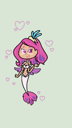 Size: 374x666 | Tagged: safe, artist:obeliskgirljohanny, queen novo, human, mermaid, my little pony: the movie, bandeau, belly button, breasts, cleavage, female, humanized, midriff, solo