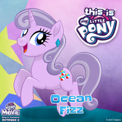 Size: 1080x1080 | Tagged: safe, oc, oc only, oc:ocean fizz, my little pony: the movie, logo, mlp movie pony maker