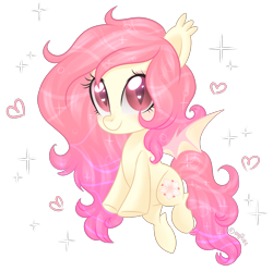 Size: 3689x3673 | Tagged: safe, artist:kaikururu, oc, oc only, oc:rose glow, bat pony, pony, heart eyes, simple background, solo, transparent background, wingding eyes