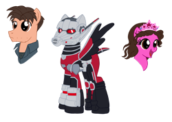 Size: 2716x1929 | Tagged: safe, artist:edcom02, artist:jmkplover, pony, antman, cassandra lang, jewelry, marvel, ponified, scott lang, stature, tiara