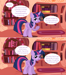 Size: 1280x1444 | Tagged: safe, artist:hakunohamikage, twilight sparkle, twilight sparkle (alicorn), alicorn, pony, ask, ask-princesssparkle, female, golden oaks library, mare, solo, tumblr