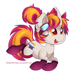 Size: 900x870 | Tagged: safe, artist:thenornonthego, oc, oc only, oc:ironfire, pony, curved horn, goggles, male, open mouth, simple background, solo, stallion, transparent background