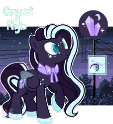 Size: 1000x1100 | Tagged: safe, artist:at--ease, derpibooru import, oc, oc:crystal night, pegasus, pony, female, mare, reference sheet, solo