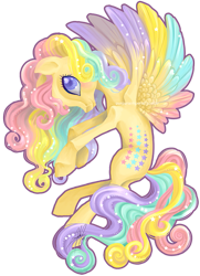 Size: 567x783 | Tagged: safe, artist:purpuraimperial, derpibooru import, g1, flying, rainbow curl pony, ringlet (g1 rainbow curl), simple background, transparent background, watermark