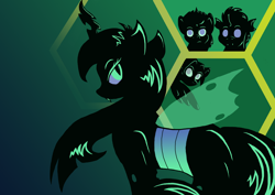 Size: 1280x905 | Tagged: safe, artist:digoraccoon, oc, oc only, changeling, pony, fanfic, fanfic art