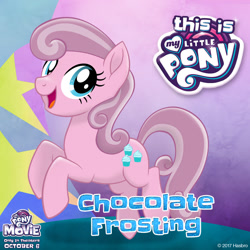 Size: 1080x1080 | Tagged: safe, oc, oc only, oc:chocolate frosting, my little pony: the movie, logo, mlp movie pony maker