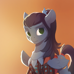 Size: 2000x2000 | Tagged: safe, artist:vistamage, derpibooru import, oc, oc only, pegasus, pony, equestria at war mod, bust, clothes, female, gradient background, hearts of iron 4, mare, portrait, solo, tail wrap