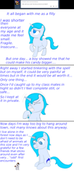 Size: 1279x3047 | Tagged: safe, artist:hartenas, derpibooru import, oc, oc:crescendo, oc:flower pot, pony, unicorn, ask, comic, duo, female, mare, simple background, size difference, text, tumblr, white background