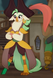 Size: 585x857 | Tagged: safe, screencap, captain celaeno, anthro, my little pony: the movie, amputee, cropped, peg leg, prosthetic leg, prosthetic limb, prosthetics