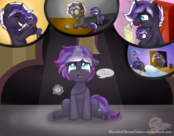 Size: 6337x4963 | Tagged: safe, artist:raspberrystudios, oc, oc only, oc:nexus, pony, absurd resolution, big smile, crying, family, father and child, father and son, foal, galaxy mane, looking up, male, parent and child, reading, sleeping, stallion