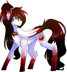 Size: 2289x2448 | Tagged: safe, artist:emily-826, oc, oc only, oc:fell flame, pegasus, pony, colored wings, colored wingtips, female, high res, mare, multicolored wings, simple background, solo, transparent background